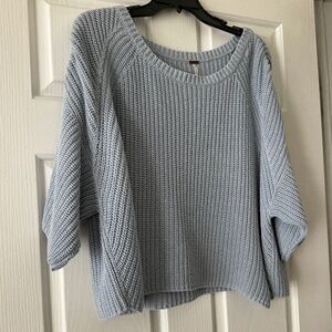 Free People slouchy blue cotton blend sweater